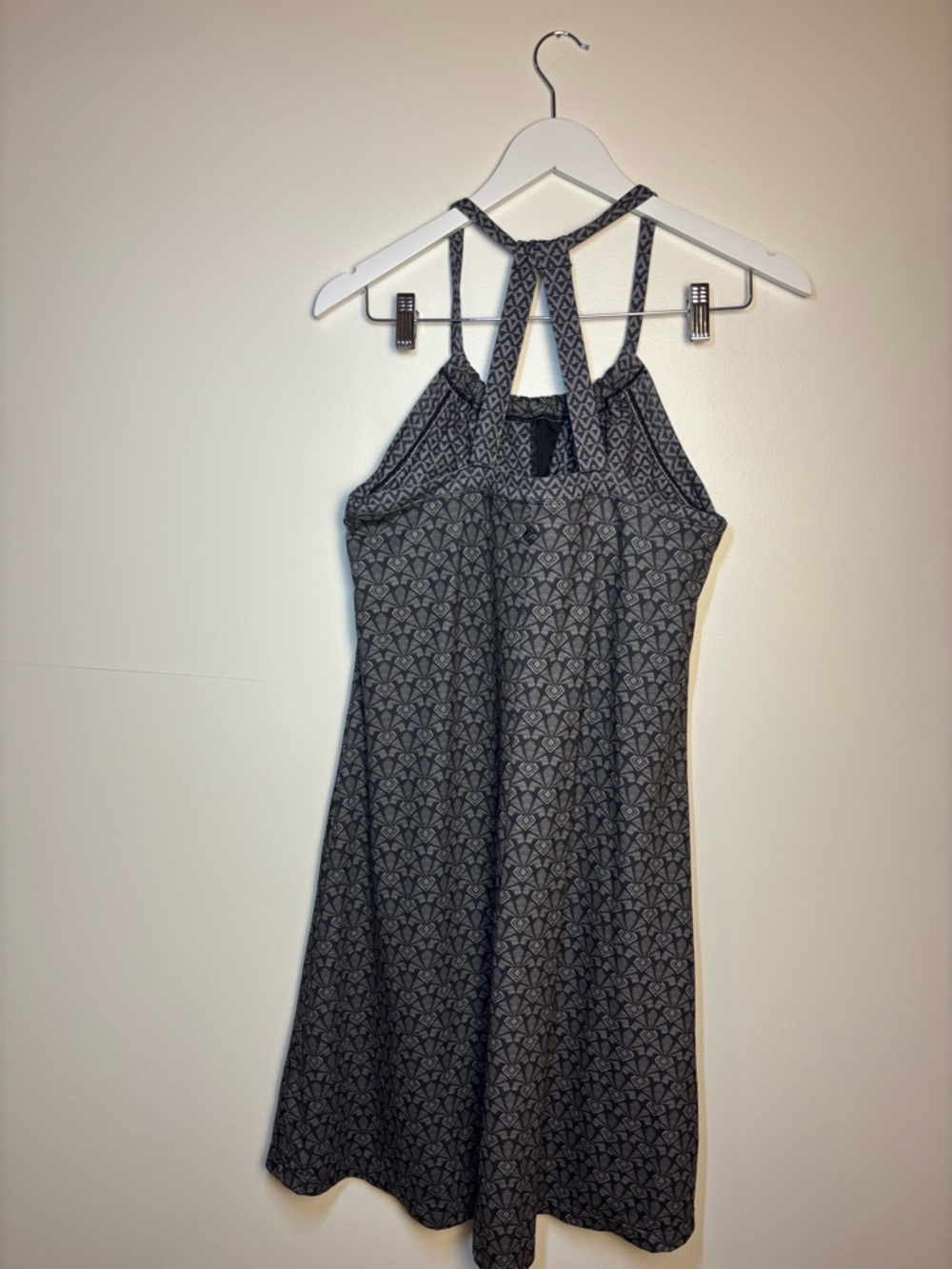 Prana Cali Racerback Grey Black Printed Tank Dress - Picture 3 of 8